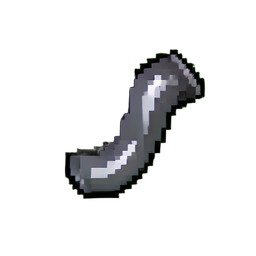 Tuyau d'échappement courbé — sprite pixel art 256×256