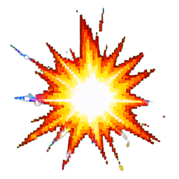 Explosionsfeuerausbruch — 256×256 Pixel-Art-Sprite