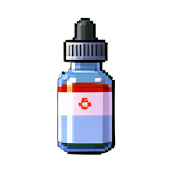 Bouteille de Gouttes — sprite pixel art 256×256