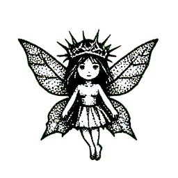 Fairy Princess (1-Bit) - 256x256 pixel art sprite