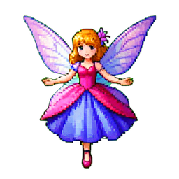 Princesa de Fadas — sprite pixel art 256×256