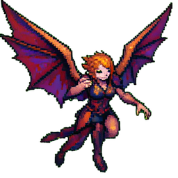 Gestorfener Engel — 256×256 Pixel-Art-Sprite