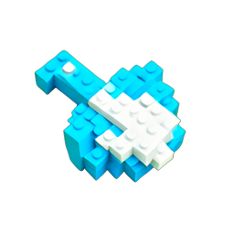 Hoja de Abanico (Voxel) — sprite pixel art 256×256