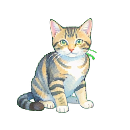 Bauernkatze Tabby — 256×256 Pixel-Art-Sprite