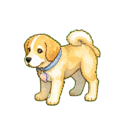 農場の犬 ゴールド — 256×256 ピクセルアートスプライト