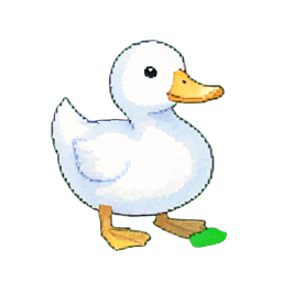 Pato de granja Blanco — sprite pixel art 256×256