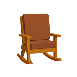 Chaise à bascule de ferme — sprite pixel art 256×256