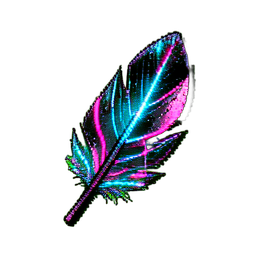 ريشة (سايبربانك) — رسم بكسل 256×256