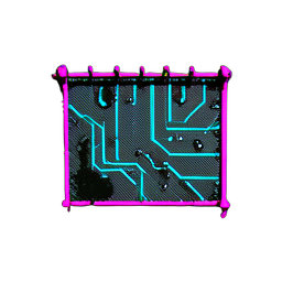 Fence Iron (Cyberpunk) - 256x256 pixel art sprite