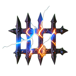 Reja de hierro (VFX) — sprite pixel art 256×256