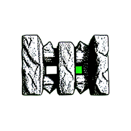 울타리 돌 (1비트) — 256×256 픽셀 아트 스프라이트