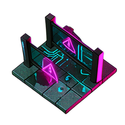 Fence Stone (Cyberpunk) - 256x256 pixel art sprite