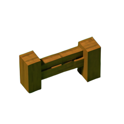 Fence Wood (Voxel) - 256x256 pixel art sprite