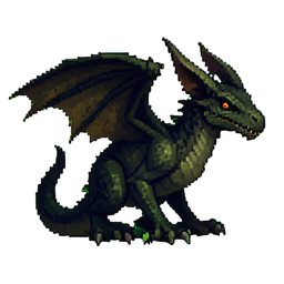 Feral Dragon Hatchling — 256×256 pixel art sprite