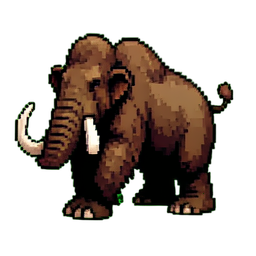 野性のマンモス — 256×256 ピクセルアートスプライト