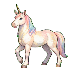 Wilder Einhorn — 256×256 Pixel-Art-Sprite