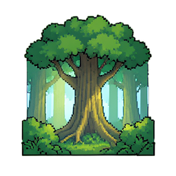 Agrupamento de samambai exuberante — sprite pixel art 256×256