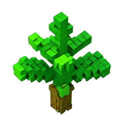 Fern (Voxel) - 256x256 pixel art sprite