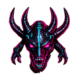Boss Démon Final (Cyberpunk) — sprite pixel art 256×256