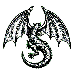Final Boss Dragon (1-Bit) — 256×256 pixel art sprite