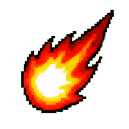 Fire Ball - 256x256 pixel art sprite