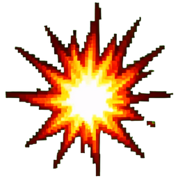 Feuerexplosion — 256×256 Pixel-Art-Sprite