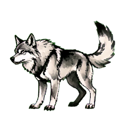 Feuerwolf Mount — 256×256 Pixel-Art-Sprite
