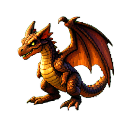 Fire Dragon Hatchling — 256×256 pixel art sprite