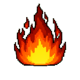 Fire Elemental (16-Bit) — 256×256 pixel art sprite