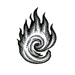 Fire Elemental (1-Bit) - 256x256 pixel art sprite