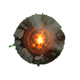 Elemento de fogo (Atmosfera) — sprite pixel art 256×256