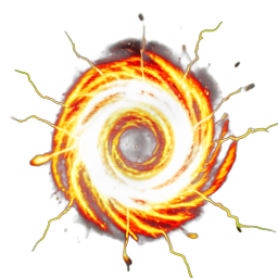 Elemental do Fogo (VFX) — sprite pixel art 256×256