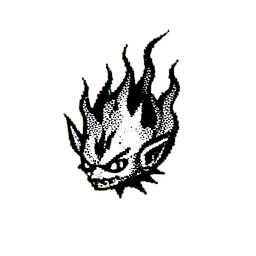 Fire Imp (1-Bit) — 256×256 pixel art sprite