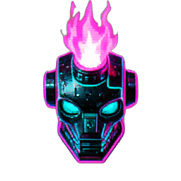 Fire Imp (Cyberpunk) — 256×256 pixel art sprite