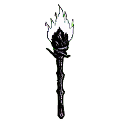 Fire Mage (1-Bit) - 256x256 pixel art sprite