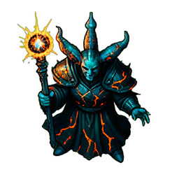 Mago del Fuego (Cinematic) — sprite pixel art 256×256