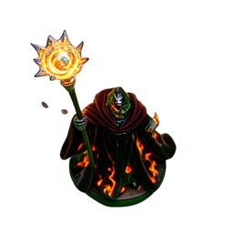 Fire Mage (HD-2D) - 256x256 pixel art sprite