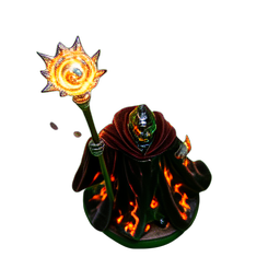 Mago del Fuego (HD-2D) — sprite pixel art 256×256