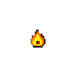 Feuerzauber (Niedrig) — 256×256 Pixel-Art-Sprite