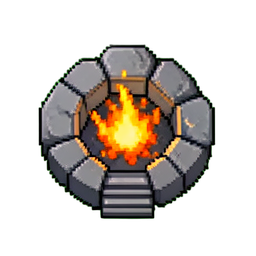 Fire Pit (16-Bit) - 256x256 pixel art sprite