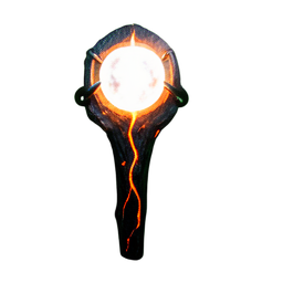 Feuerstab (Kinematisch) — 256×256 Pixel-Art-Sprite