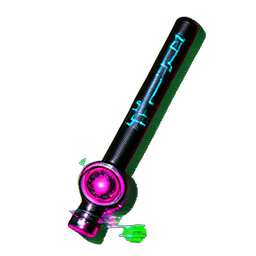 火焰法杖 (赛博朋克) — 256×256 像素游戏素材