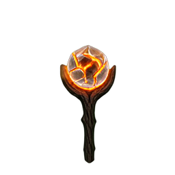 Fire Staff (HD-2D) - 256x256 pixel art sprite