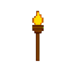 Fire Staff (Low-Res) - 256x256 pixel art sprite