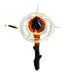 Fire Staff (VFX) - 256x256 pixel art sprite