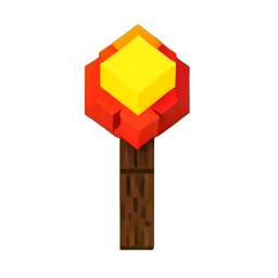 Fire Staff (Voxel) - 256x256 pixel art sprite
