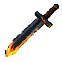 Feuerschwert (16-Bit) — 256×256 Pixel-Art-Sprite