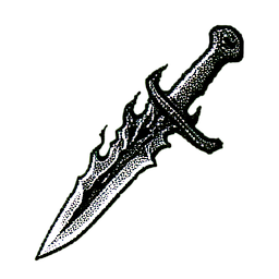 Feuerschwert (1-Bit) — 256×256 Pixel-Art-Sprite
