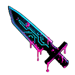 Fire Sword (Cyberpunk) - 256x256 pixel art sprite