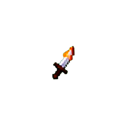 Fire Sword (Low-Res) - 256x256 pixel art sprite